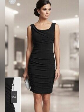 Muse Apparel Black Ruched Bodycon Dress NWT Size 4